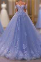 Princess Quinceanera Dresses Off The Shoulder Applique Sweet 16 Party Formal Prom Gowns