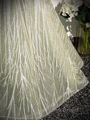 Sage A-Line Off The Shoulder Glittering Tulle Sequins Long Formal Prom Dresses Sweet 16 Dresses