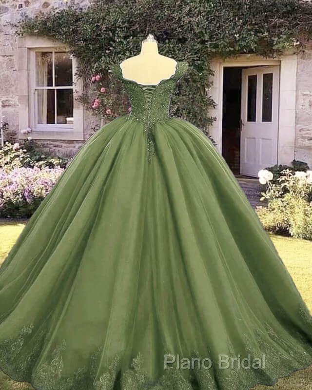 Sage Ball Gown Appliques Tulle Dresses Secondary image