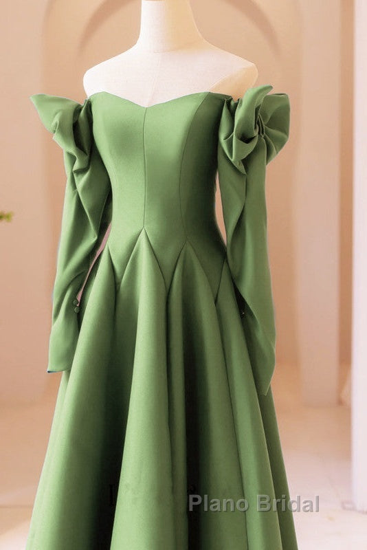 Sage Satin Bow Sleeves Corset Top Dresses