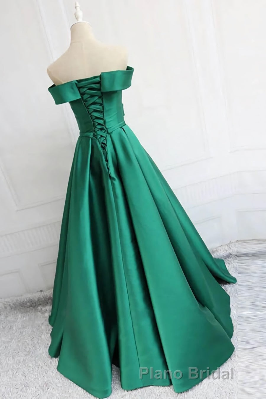 Satin A-line Off-the-Shoulder Evening Dresses,Elegant  Long Formal Prom Dresses,Graduation Dresses