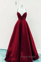 Satin Empire Formal Prom Dresses Lace Up Back