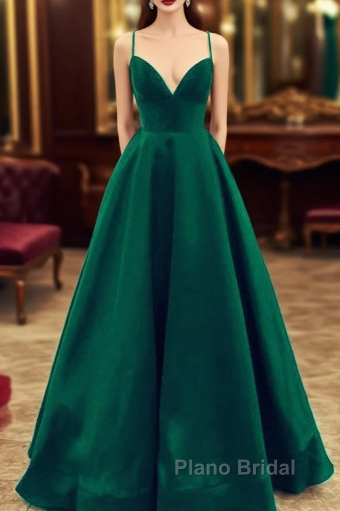 Satin Empire Formal Prom Dresses Lace Up Back Main image