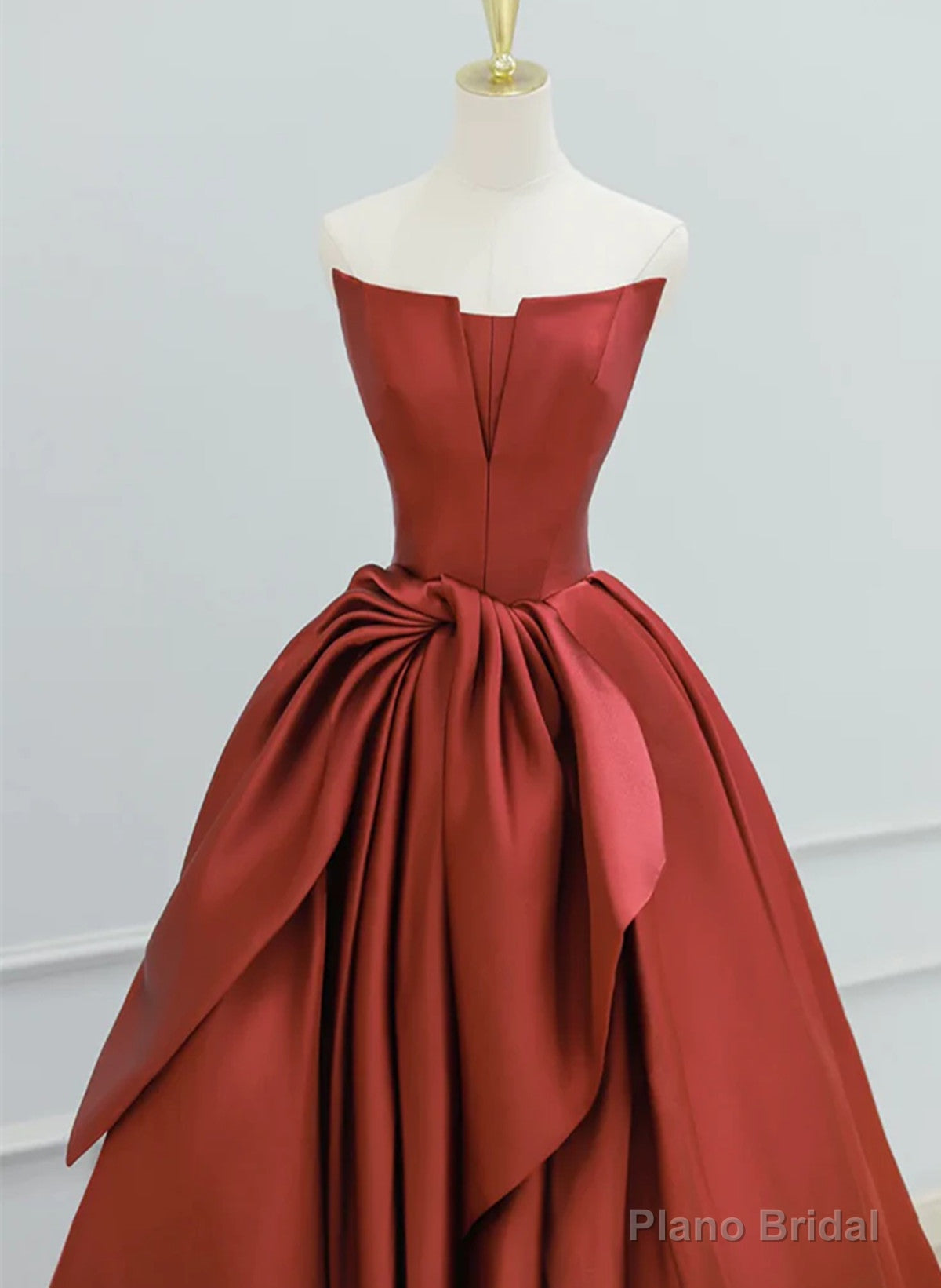 Satin Long Simple Formal Dress Evening Dress, Satin Lace-up Prom Dress Secondary image