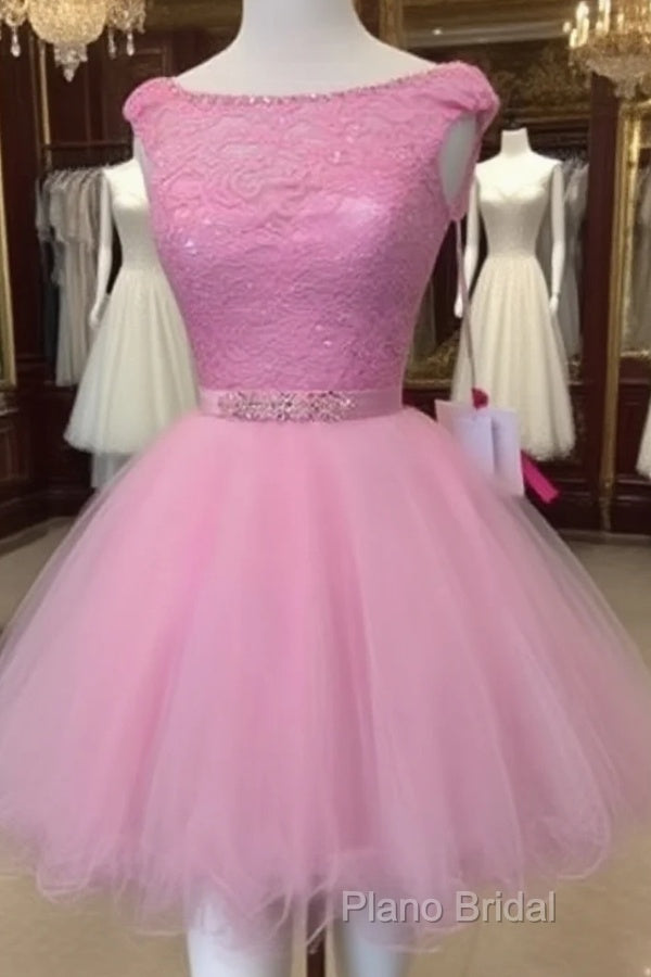 Scoop Neck Dresses Short Graduation Gown Short Homecoming Dresses Lace