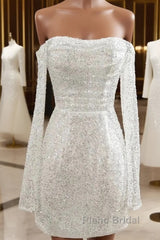 Sequined Backless Wedding Dresses With Long Detachable Sleeves