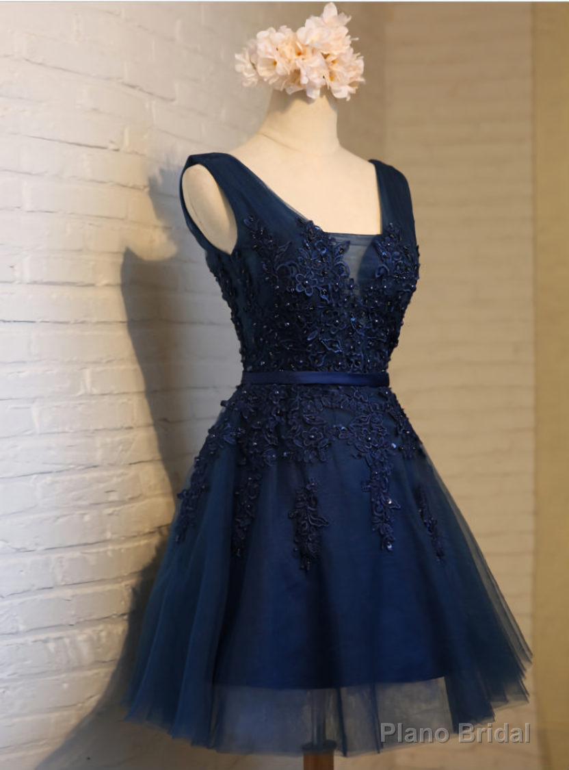 Sequined Homecoming Dresses Cocktail Dresses Short Navy Blue Prom Dresses Main image
