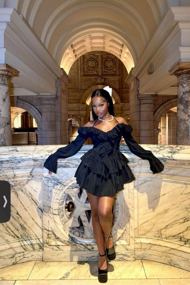 Sexy A line Off The Shoulder Long Sleeves Black Short Homecoming Dress Main image
