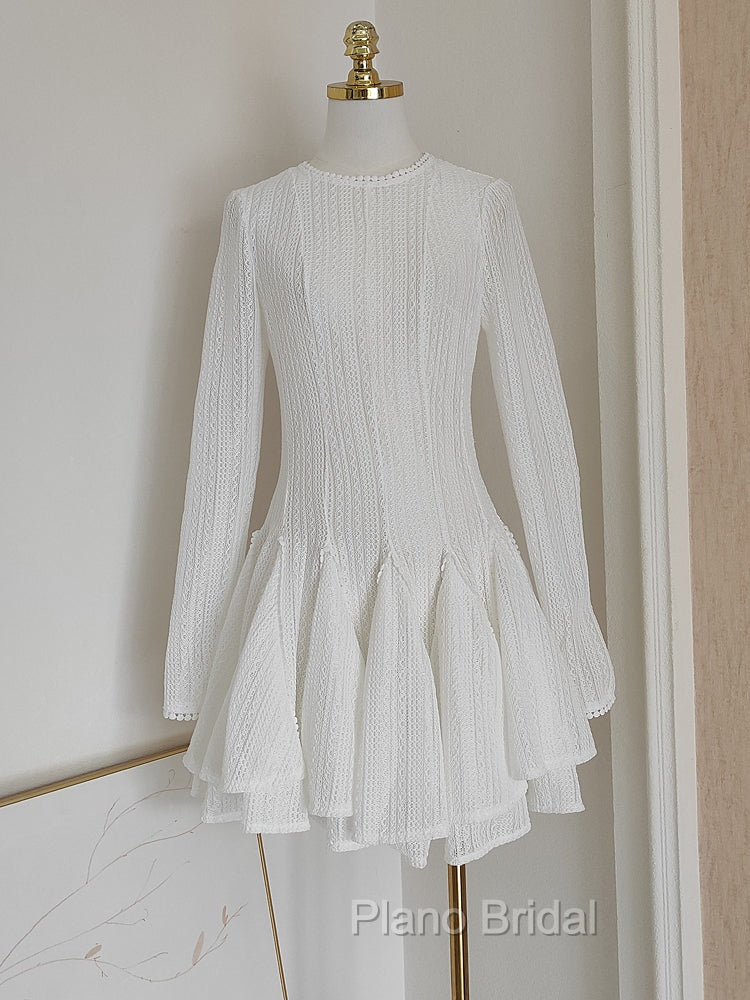 Sexy A Line Scoop Neckline White Holiday Dresses Travel Vacation Dresses Short Birthday Dresses