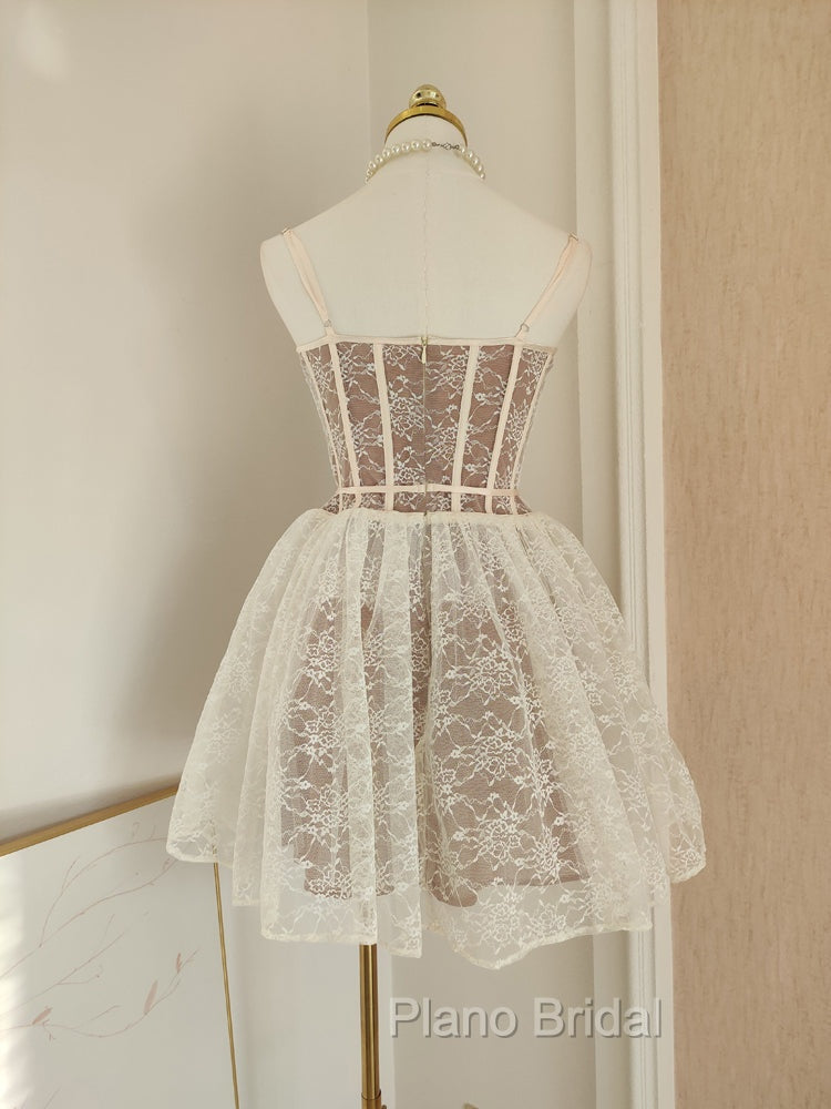 Sexy A Line Spaghetti Straps Lace Holiday Dresses Travel Vacation Dresses Short Birthday Dresses Secondary image