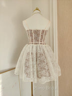 Sexy A Line Spaghetti Straps Lace Holiday Dresses Travel Vacation Dresses Short Birthday Dresses