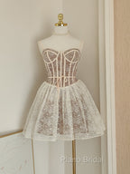 Sexy A Line Spaghetti Straps Lace Holiday Dresses Travel Vacation Dresses Short Birthday Dresses