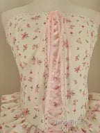 Sexy A Line Strapless Floral Holiday Dresses Travel Vacation Dresses Short Chiffon Birthday Dresses