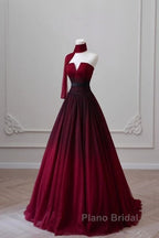 Sexy Ball Gown Strapless Long Burgundy Formal Prom Dresses Evening Dresses