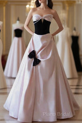 Sexy Ball Gown Sweetheart Neckline Pink Satin Formal Dresses Formal Prom Dresses