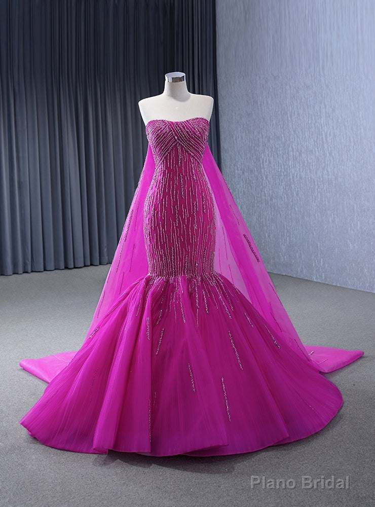 Sexy Fuchsia Mermaid Beading Prom Dres Main image