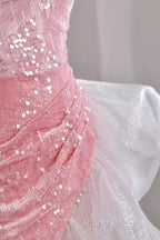 Sexy High Low Off The Shoulder Pink Velvet Formal Prom Dresses