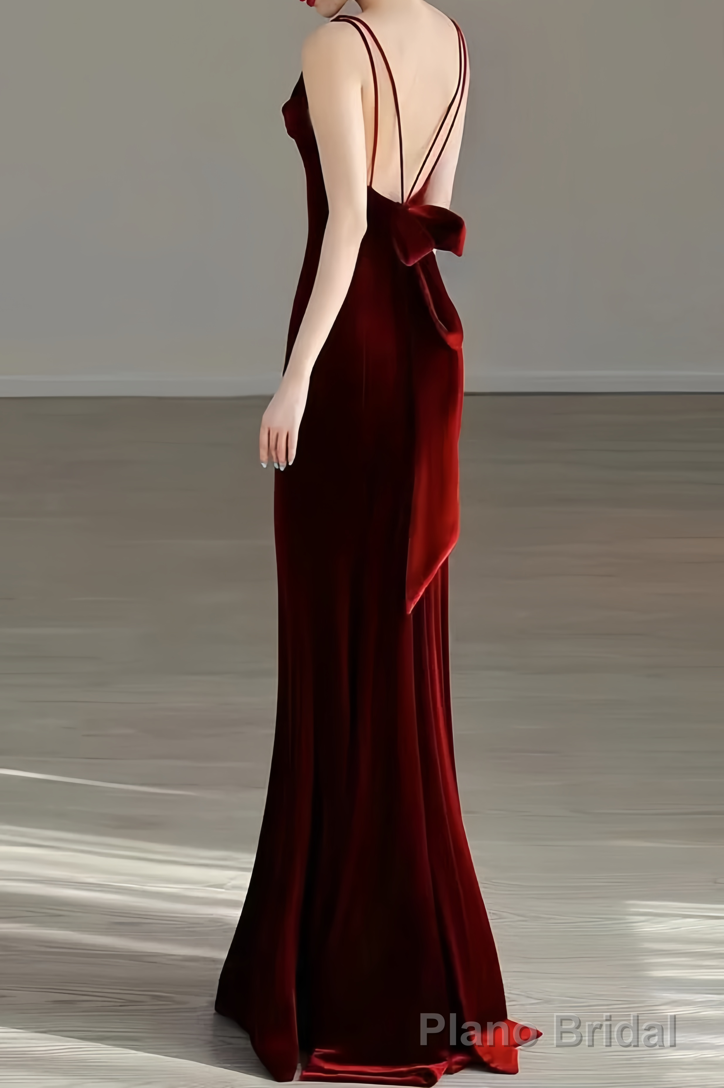 Sexy Mermaid Long Burgundy Prom Dress Evening Dresses