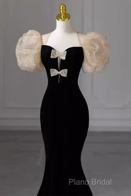 Sexy Mermaid Velvet Party Dresses Black Formal Prom Dresses Secondary image