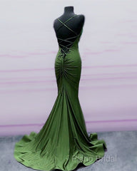 Sexy Open Back Mermaid Bridesmaid Dresses Spaghetti Straps