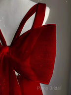 Sexy Sheath V Neckline Long Senior Red Formal Prom Dresses Formal Dresses