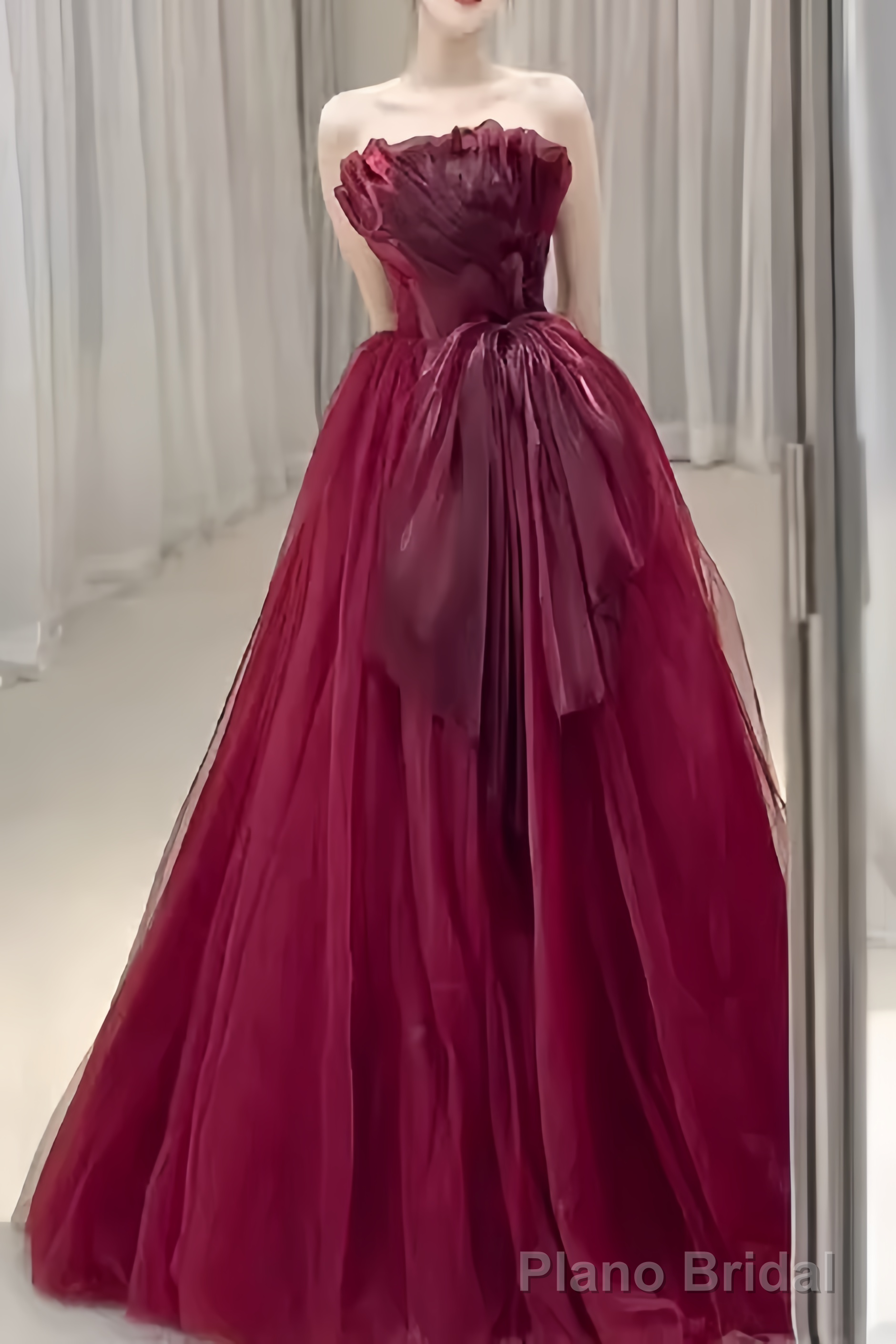 Sexy Strapless Red Party Dresses Long Prom Dresses Secondary image