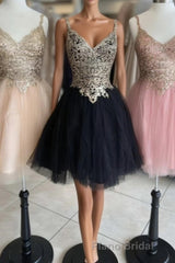 Princess Sequins V-Neck Straps A-Line Homecoming Dresses