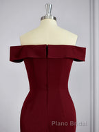 Sheath/Column Off-the-Shoulder Floor-Length Stretch Crepe Mother of the Bride Dresses With Ruffles