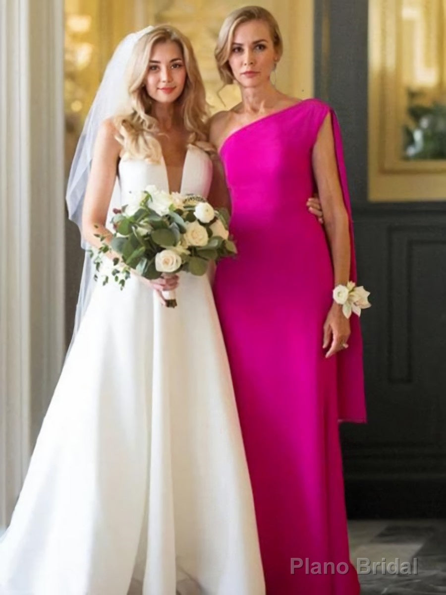 Sheath/Column One-Shoulder Floor-Length Chiffon Mother of the Bride Dresses With Ruffles Main image