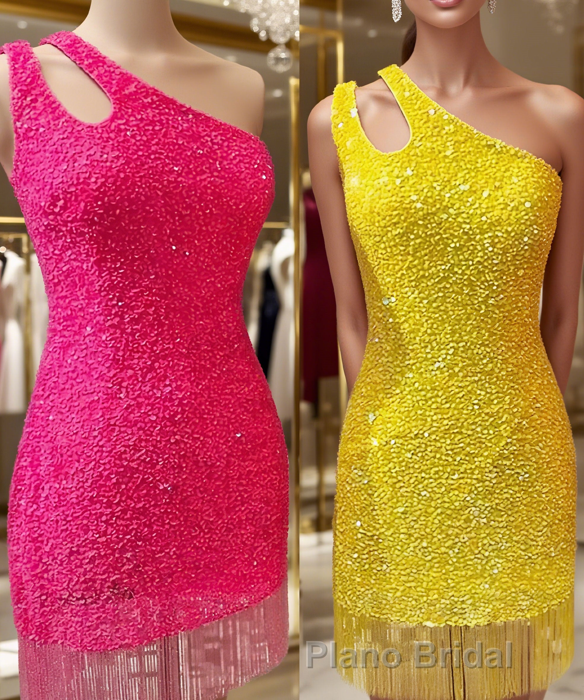 Sheath/Column One-Shoulder Short/Mini Velvet Sequins Homecoming Dresses Main image