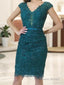 Sheath/Column V-neck Knee-Length Lace Mother of the Bride Dresses With Belt/Sash