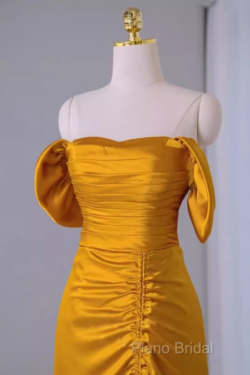 Sheath Off The Shoulder Yellow Formal Prom Dresses Formal Dresses