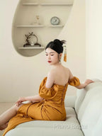 Sheath Off The Shoulder Yellow Formal Prom Dresses Formal Dresses