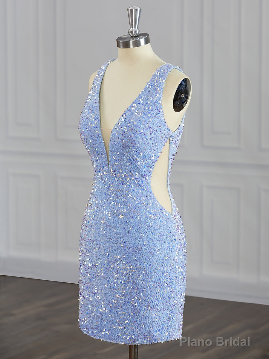 Sheath V-neck Sequin Short/Mini Velvet Sequins Dress Main image