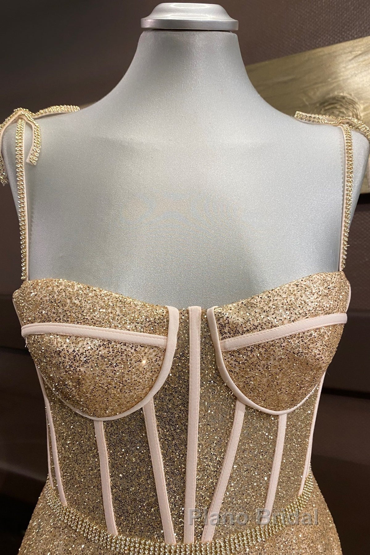 Shiny A Line Spaghetti Straps Gold Formal Prom Dresses Long, Sweetheart Neck Golden Formal Dresses, Gold Tulle Evening Dresses WT1856