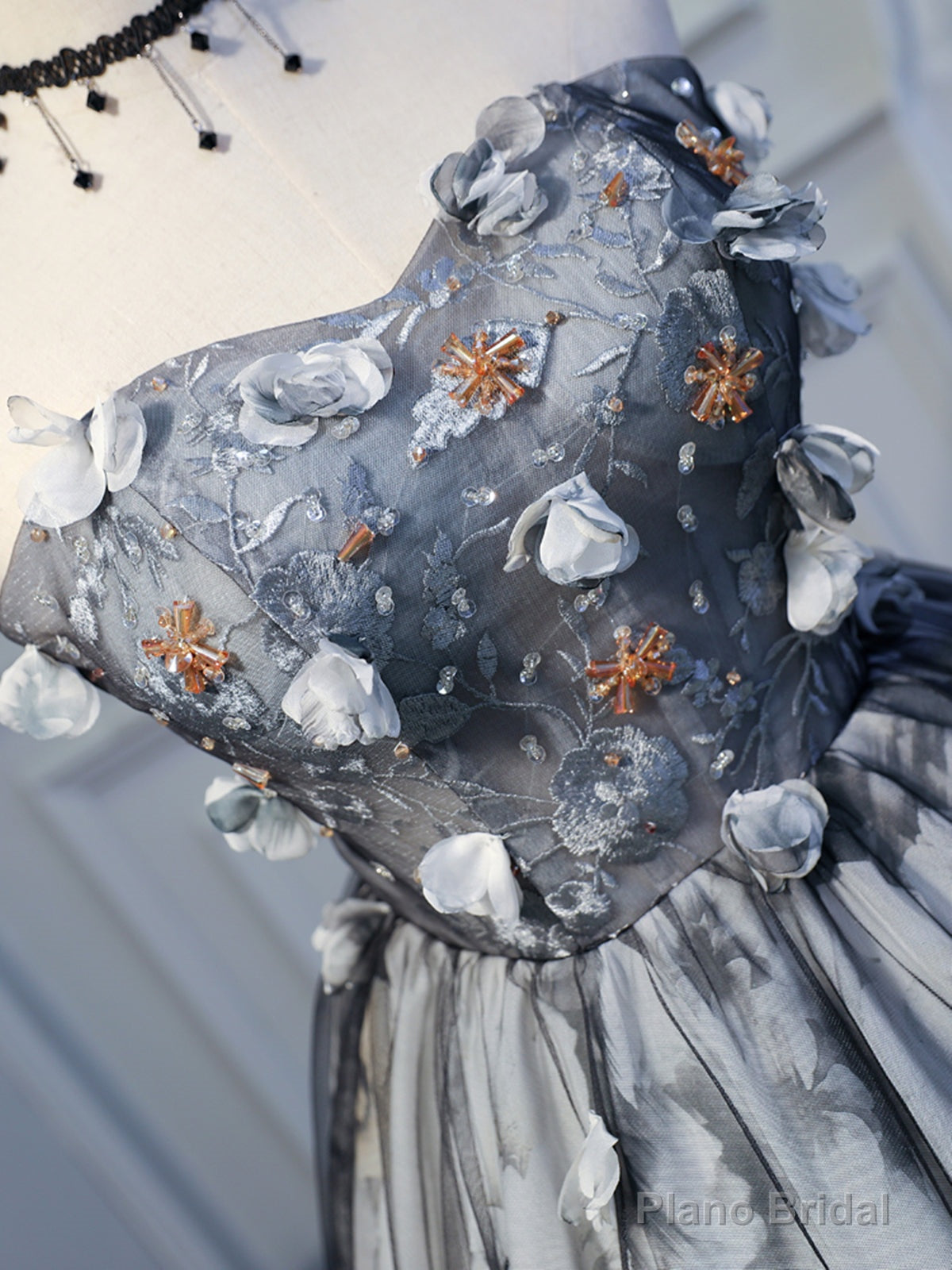 Short Black Floral Prom Dresses, Short Black Floral Formal Homecoming Dresses, Little Black Dresses