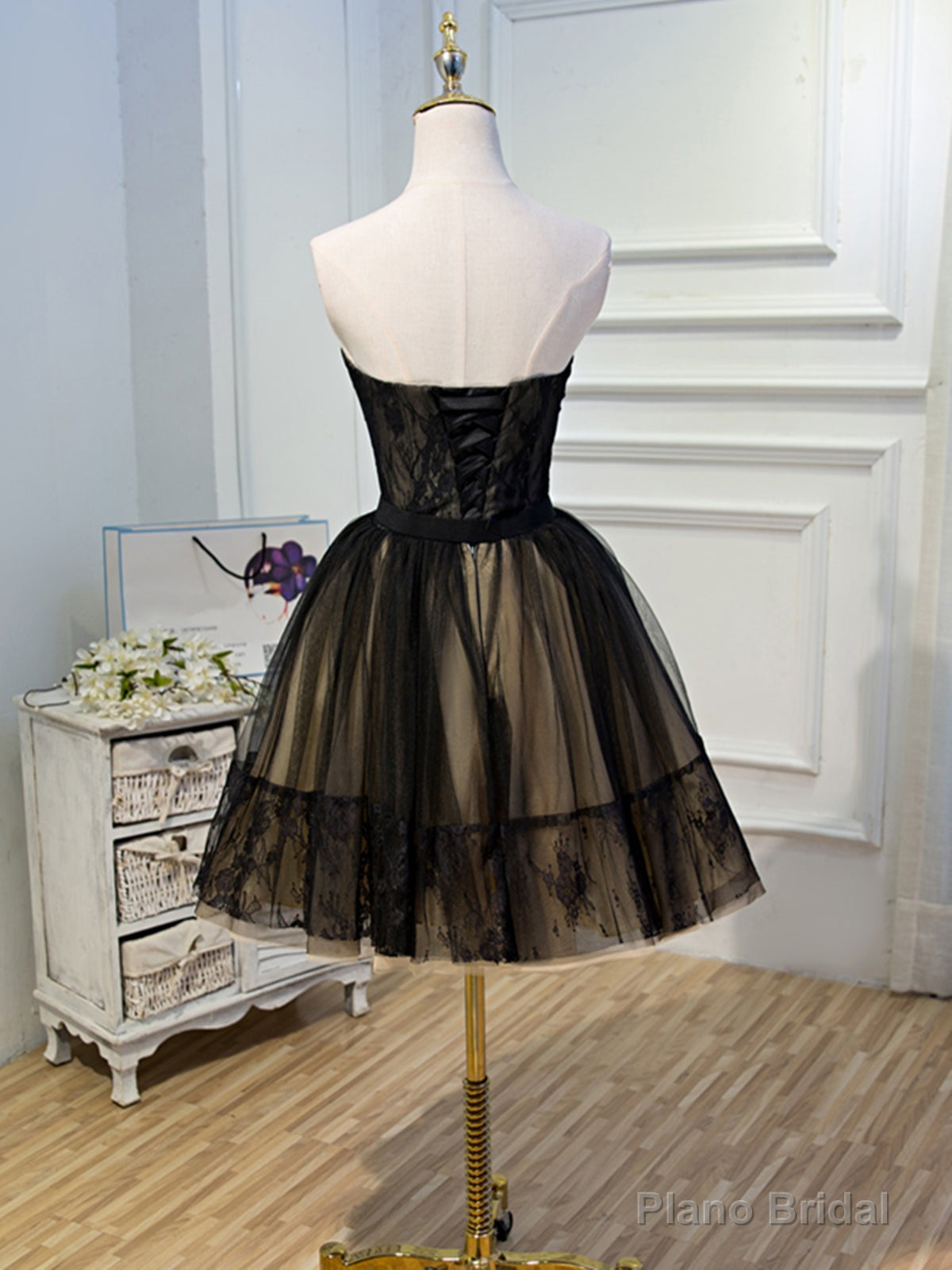 Short Black Lace Prom Dresses, Little Black Lace Formal Homecoming Dresses Secondary image