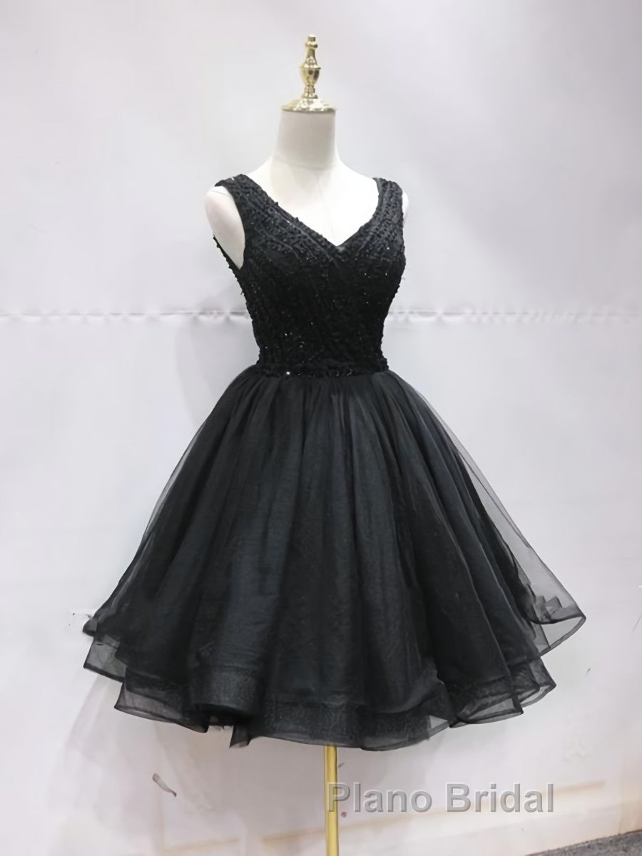 Short Black Lace Formal Prom Dresses, Short Black Lace Homecoming Graduation Dresses Secondary image