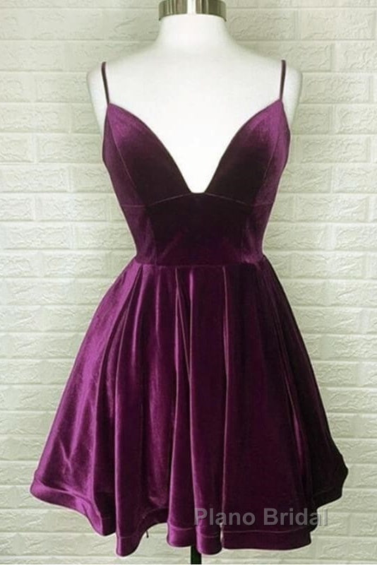 Short Burnt Orange Velvet Homecoming Dresses Secondary image