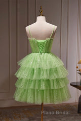 Short Green Formal Prom Dresses, Short Green Graduation Homecoming Dresses