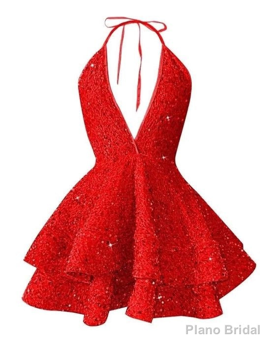 Short Homecoming Dress Sparkly Glitter Sequins A Line Mini Homecoming Dresses Secondary image