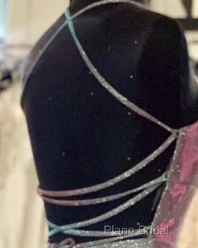 Short Iridescent Blue Glitter Dresses Secondary image