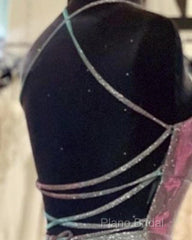 Short Iridescent Blue Glitter Dresses