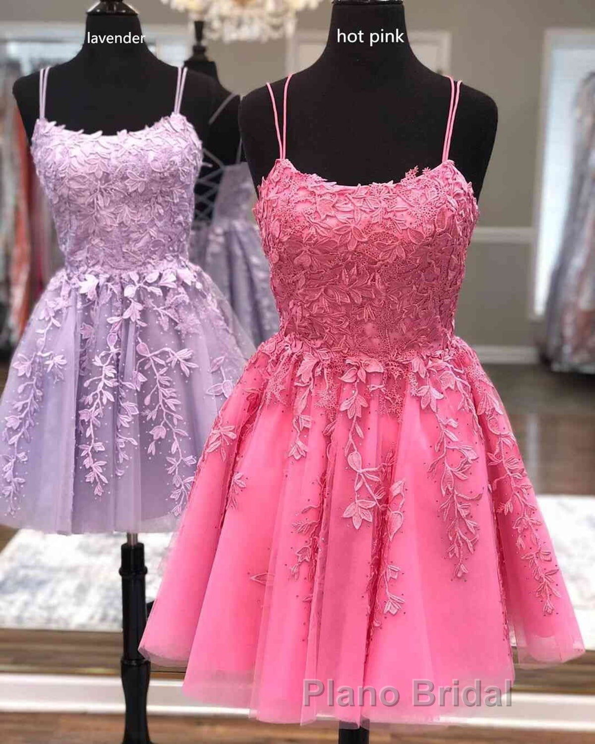 Short Light Lace Formal Prom Dresses, Short Lace Graduation Homecoming Dresses Secondary image