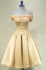 Short Off Shoulder Formal Prom Homecoming Dresses Lace Embroidery