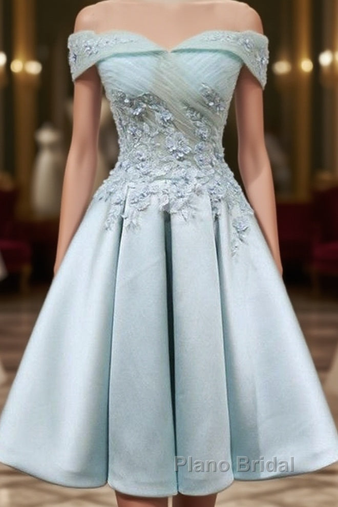 Short Off Shoulder Formal Prom Homecoming Dresses Lace Embroidery Main image