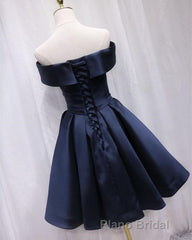 Short Satin Off Shoulder Homecoming Dresses For Formal Prom