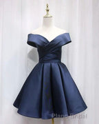 Short Satin Off Shoulder Homecoming Dresses For Formal Prom
