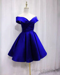 Short Satin Off Shoulder Homecoming Dresses For Formal Prom