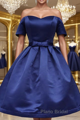 Short Sleeves Short Formal Prom Dresses, Short Sleeves Short Formal Homecoming Graduation Dresses